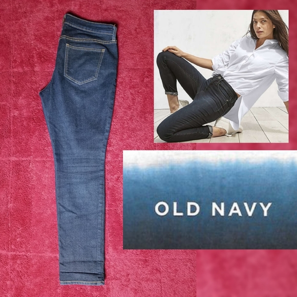 NEW W/O Tags Dark Wash Old Navy The Diva Classic Slimming JEANS Chic Sz 8 Short - Picture 6 of 8